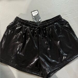 Leather like shorts